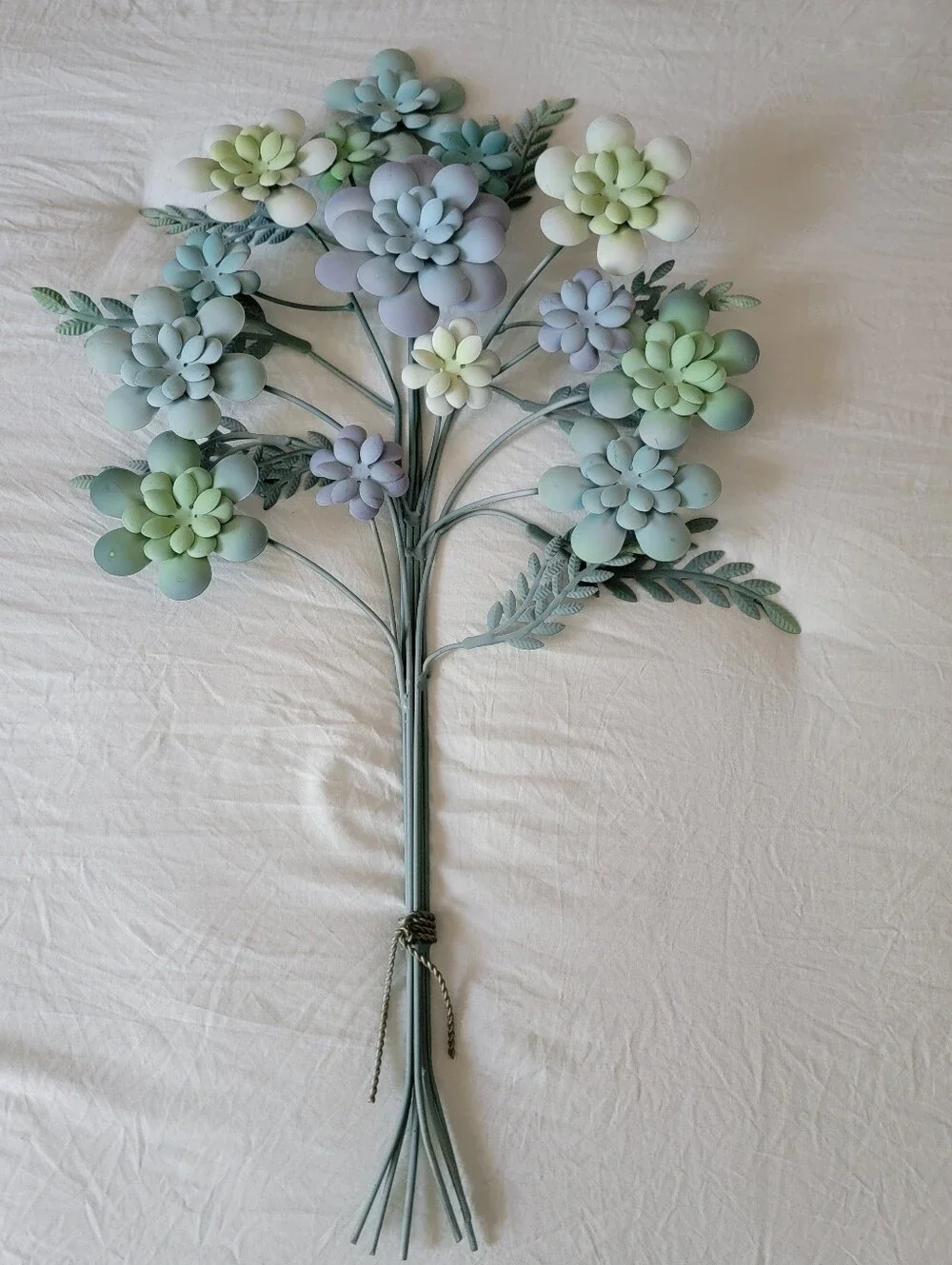 Mint Green Pastel Succulent Metal Floral Bouquet